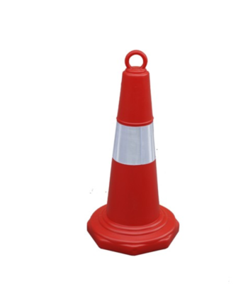 70cm All Orange Road Safety Warning Cone with Hand Loop