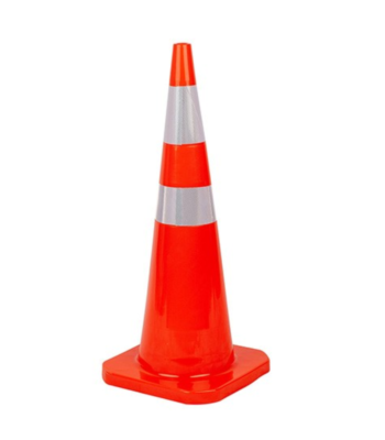 90cm All Orange PVC Road Cone with Slim Body