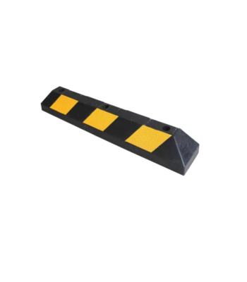 90cm Reflective Rubber Parking Curb Black With Yellow Stripes