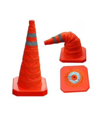 Retractable Traffic Safety Warning Cone with ABS Base