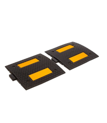 Speed Bump Black Rubber with Yellow Reflective Stripes