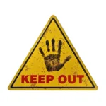 Triangle Warning Sign Yellow Metal Plate - Image 6