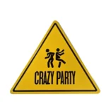 Triangle Warning Sign Yellow Metal Plate - Image 13