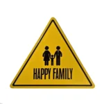 Triangle Warning Sign Yellow Metal Plate - Image 10