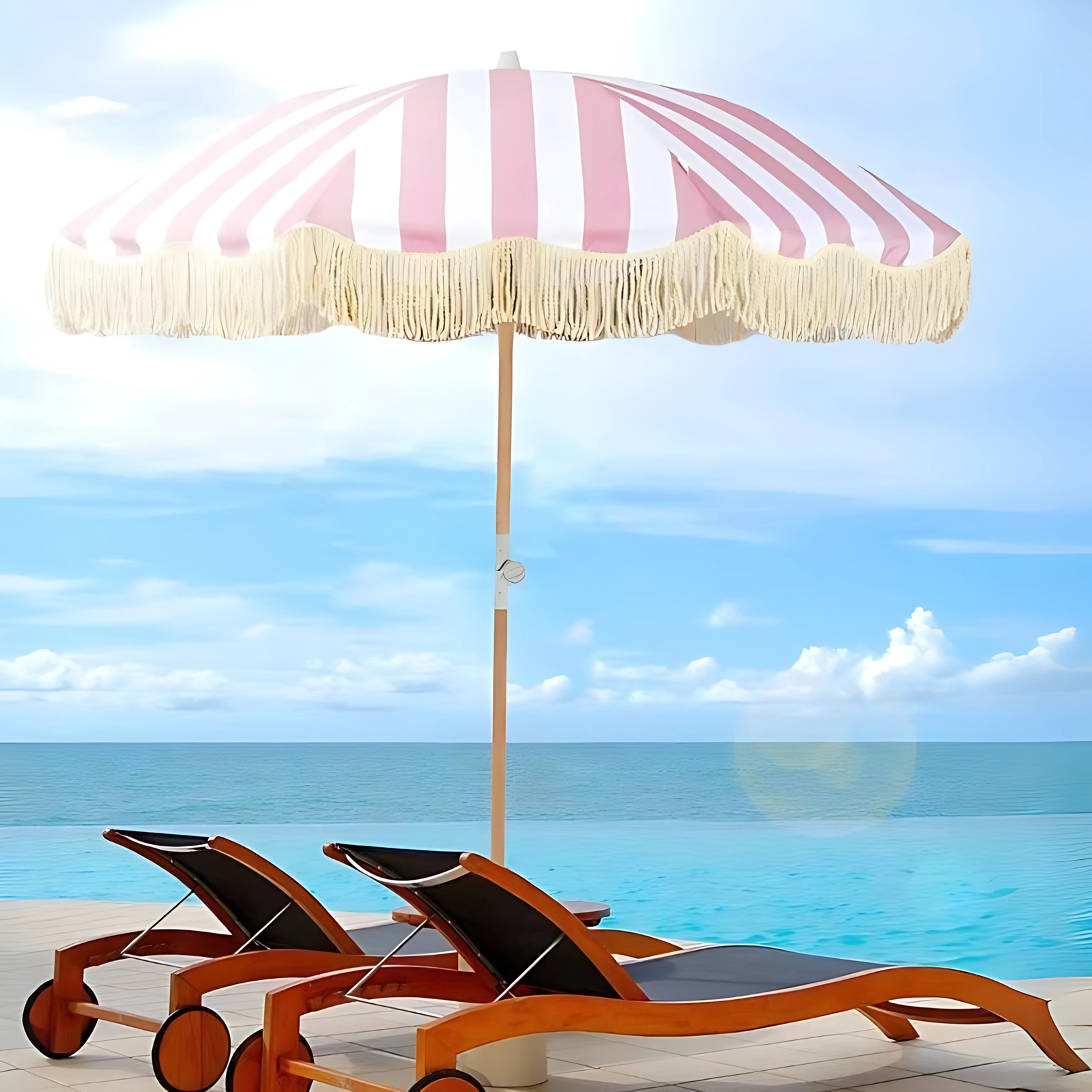 Vintage Luxury Tassel Beach Parasol ARL-OVB060