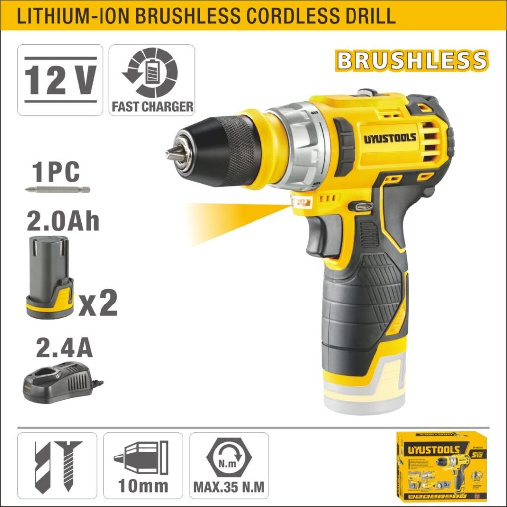 12V Lithium-Ion Brushless Cordless Drill - 35N·m Torque, 19+1 Settings ARL-UY-ITL122