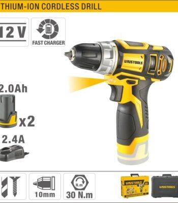 12V Lithium-Ion Cordless Drill - 30N·m Torque, 19+1 Settings, Extensive Accessory Kit ARL-UY-ITL02-122