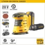 20V Cordless Orbital Sander - Self-Vacuuming with Dust-Proof Pad ARL-UY-ILJ202