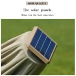 3m Square Solar Patio Umbrella with 360° Rotating Base