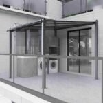 3x3m Sunlit Pavilion Pergola with Four Pillars