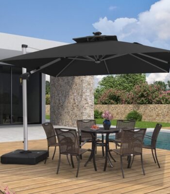 3x3m Waterproof & Fade-Resistant 360° Rotation Square Patio Umbrella