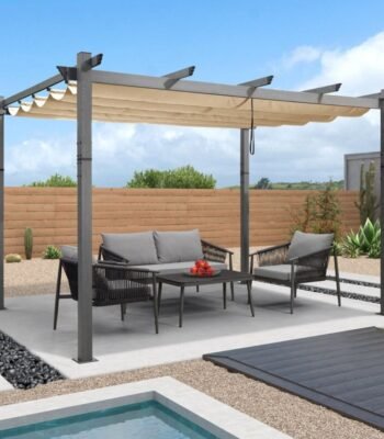 3x4m Lightweight & Durable Aluminum Pergola with Sun Protection