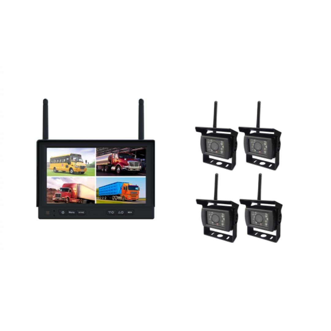 7” 4CH 1080P FHD Digital Wireless Camera System with Built-in Recorder & Rechargeable Battery