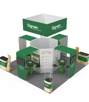 Customizable 10x10 Trade Show Display Booth with Eye-Catching Graphics