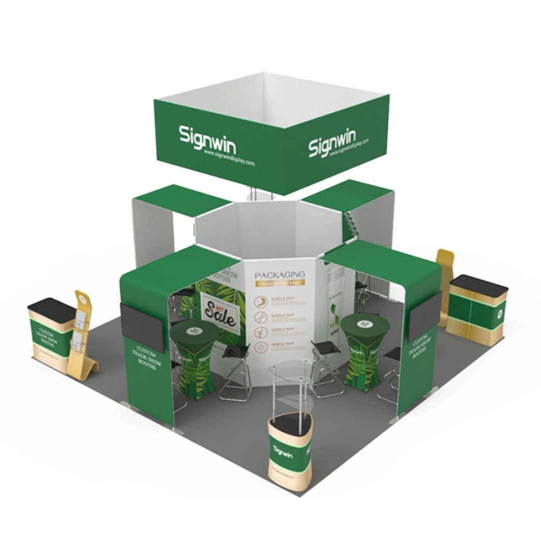 Customizable 10x10 Trade Show Display Booth with Eye-Catching Graphics