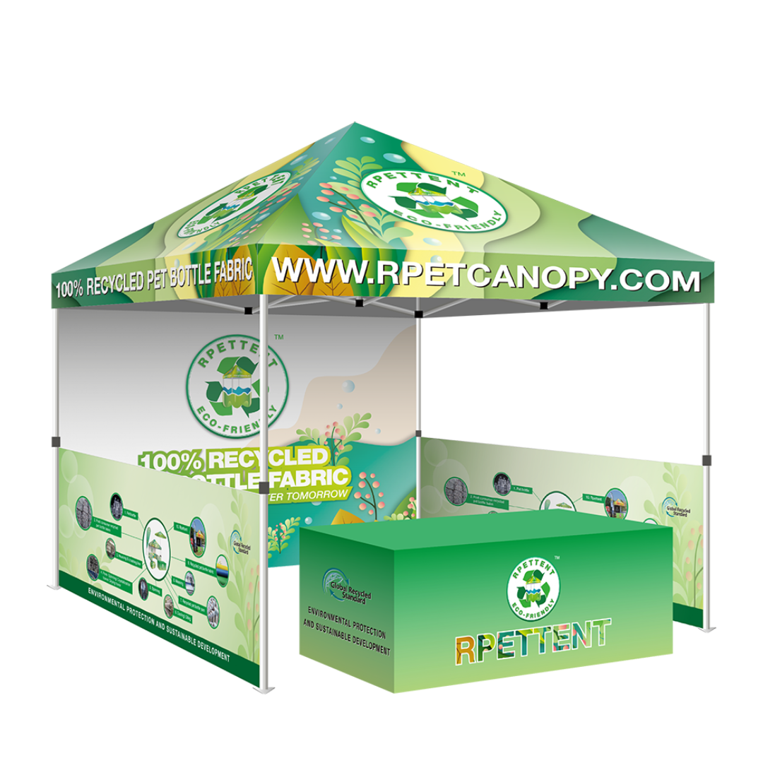 Customizable RPET Exhibition Canopy with Full Top & Wall Printing