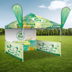 Customizable RPET Exhibition Canopy with Full Top & Wall Printing