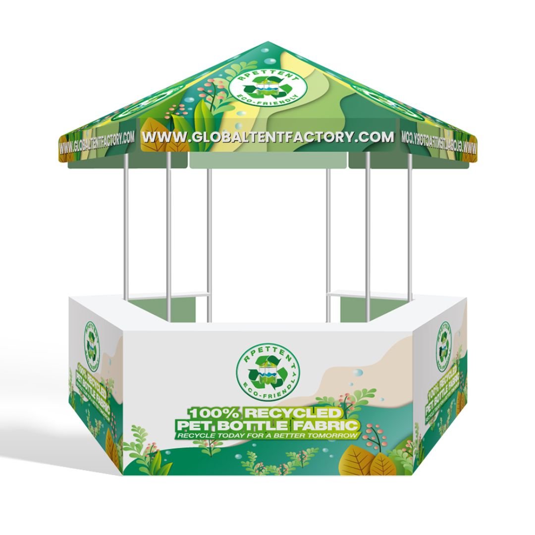 Customizable RPET Kiosk Vendor Tent - Eco-Friendly & Portable