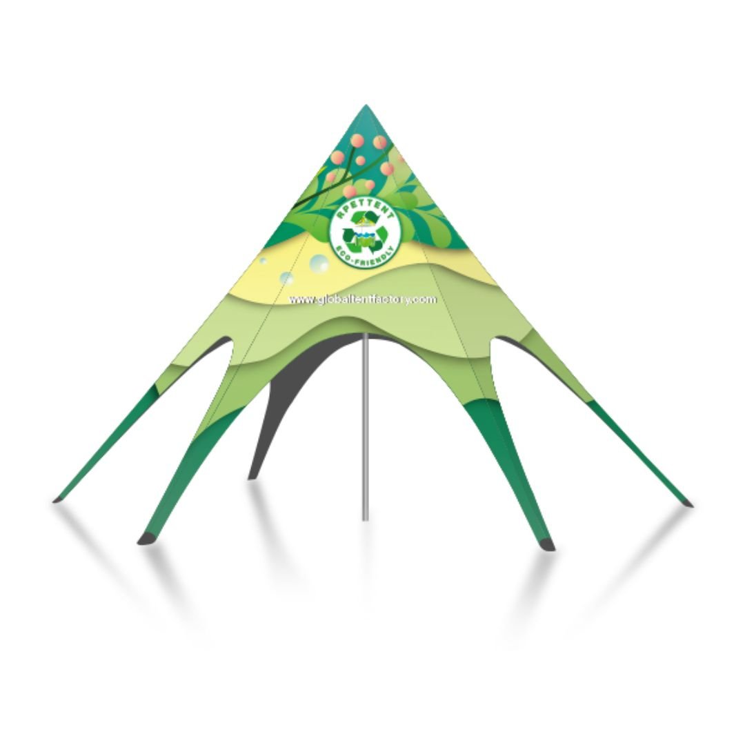 Customizable RPET Single Peak Star Tent - Unique & Sustainable Event Shelter