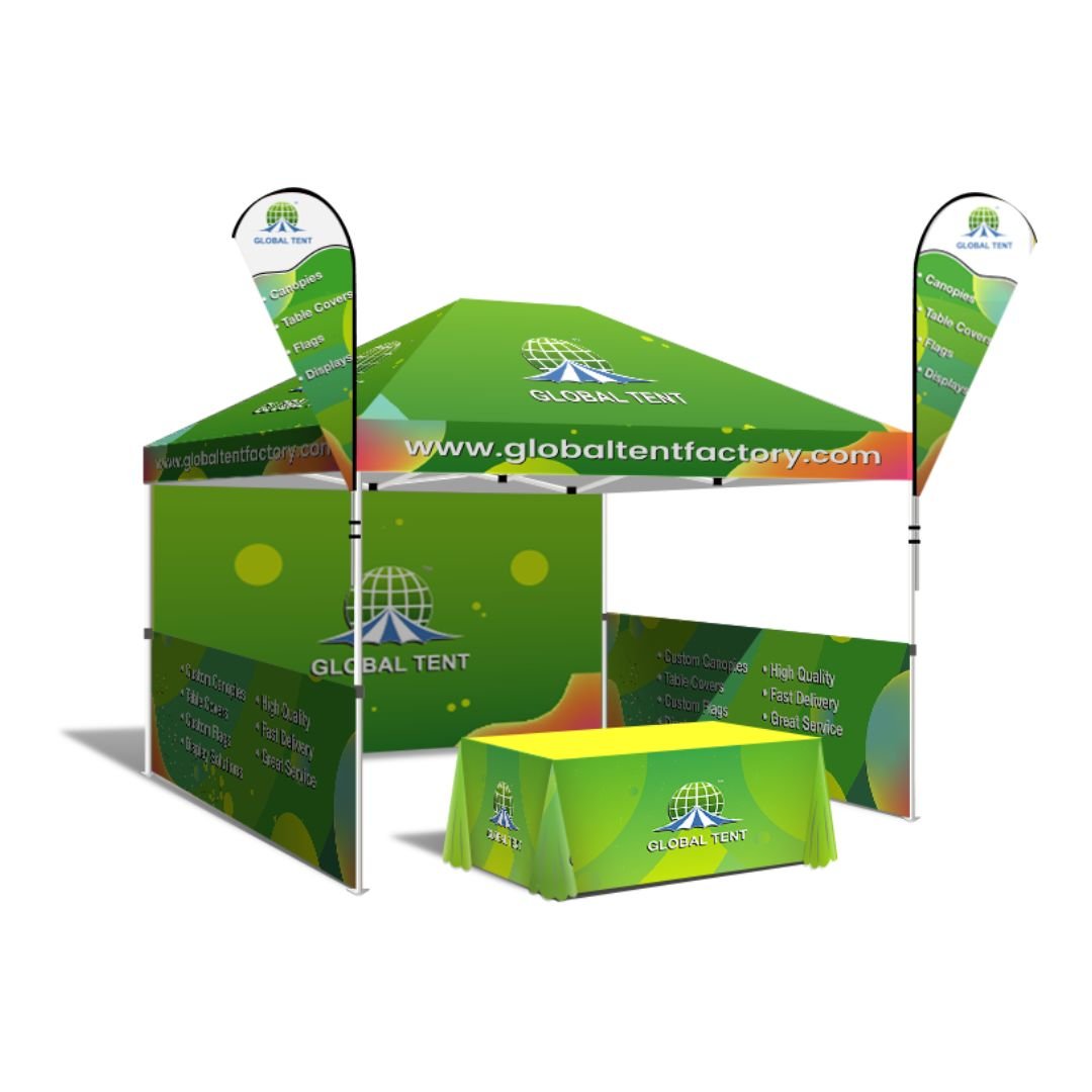 3x4.5M Custom Logo EZ Pop-Up 2-Sided Trade Show Tent