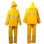 0.35 Mm PVC Polyester Waterproof Two Pieces Reflective Raincoat ARL-RT03