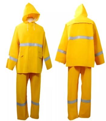0.35 Mm PVC Polyester Waterproof Two Pieces Reflective Raincoat ARL-RT03