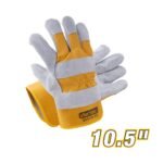 Leather Gloves with Cotton Back, Rubberized Cuff, and Half Lining Model ARL-GDS10U