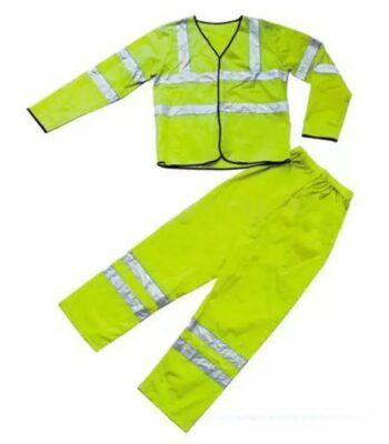 Green Waterproof Polyester/PVC Raincoats for Men with Reflective Tape ARL-5114