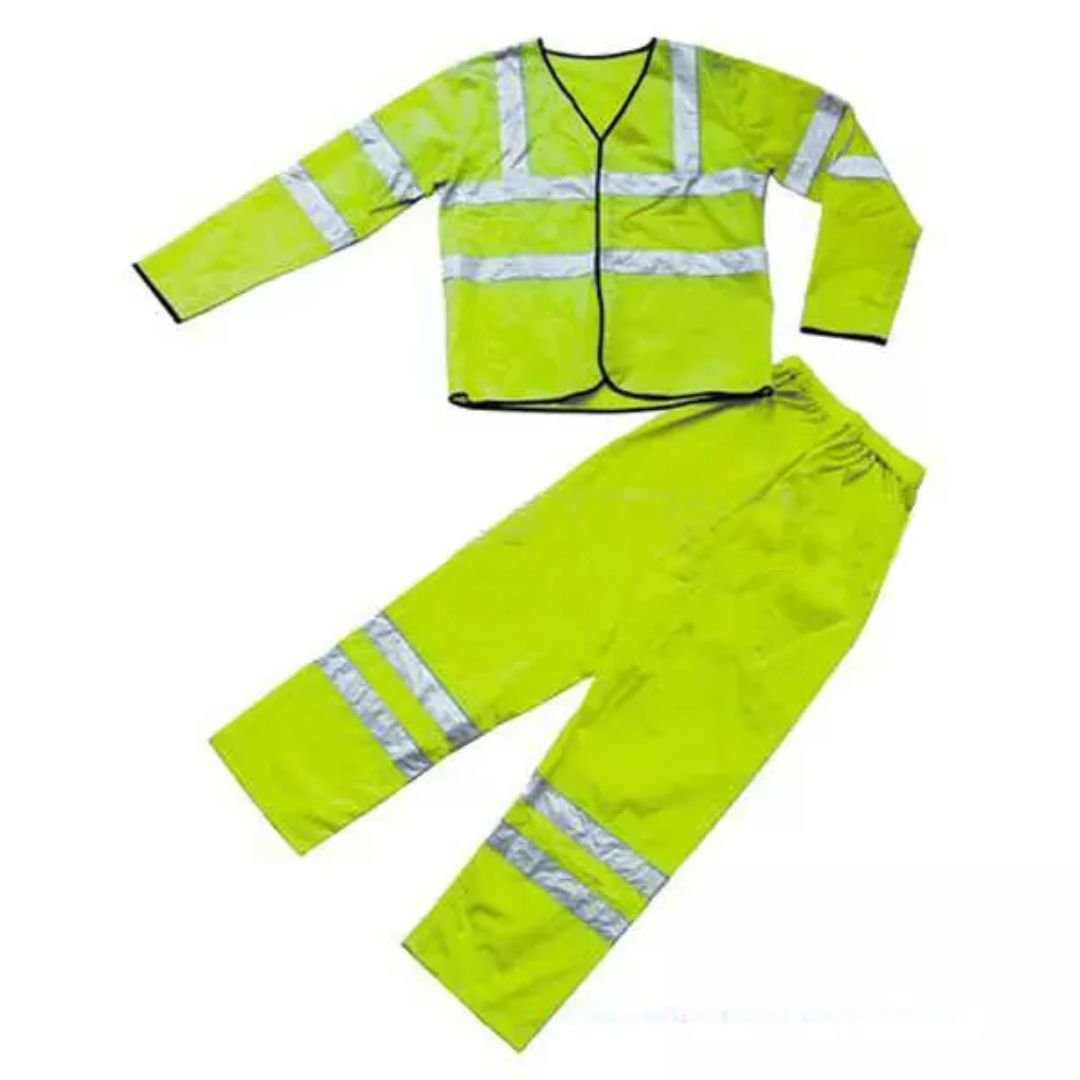 Green Waterproof Polyester/PVC Raincoats for Men with Reflective Tape ARL-5114