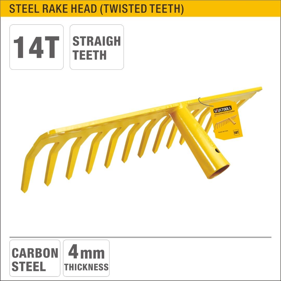 14-Teeth Straight Steel Rake Head Model ARL-RAV14T