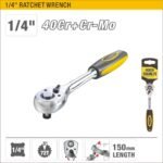 150mm Ratchet Ring Spanner (72T) with TPR+PP Handle Model ARL-YCE104U