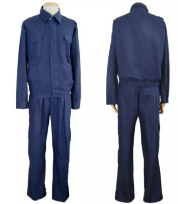 190 Grams Polyester Navy Blue Two Pieces Safety Work Wear Adult Cheap Work Suit ARL-OV15