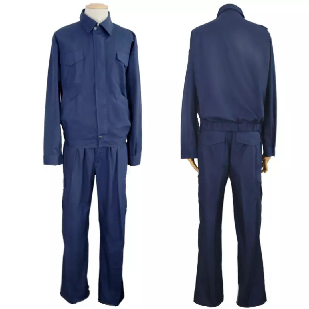 190 Grams Polyester Navy Blue Two Pieces Safety Work Wear Adult Cheap Work Suit ARL-OV15