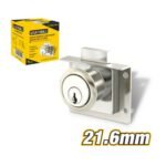 21.6mm Chrome Drawer Lock with Zamac Body and Cylinder, Vertical Action Bolt, and 2 Keys Model ARL-CHM21NC