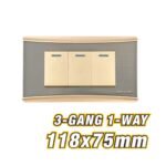 3 Gang 1 Way Wall Switch ARL-INT103U