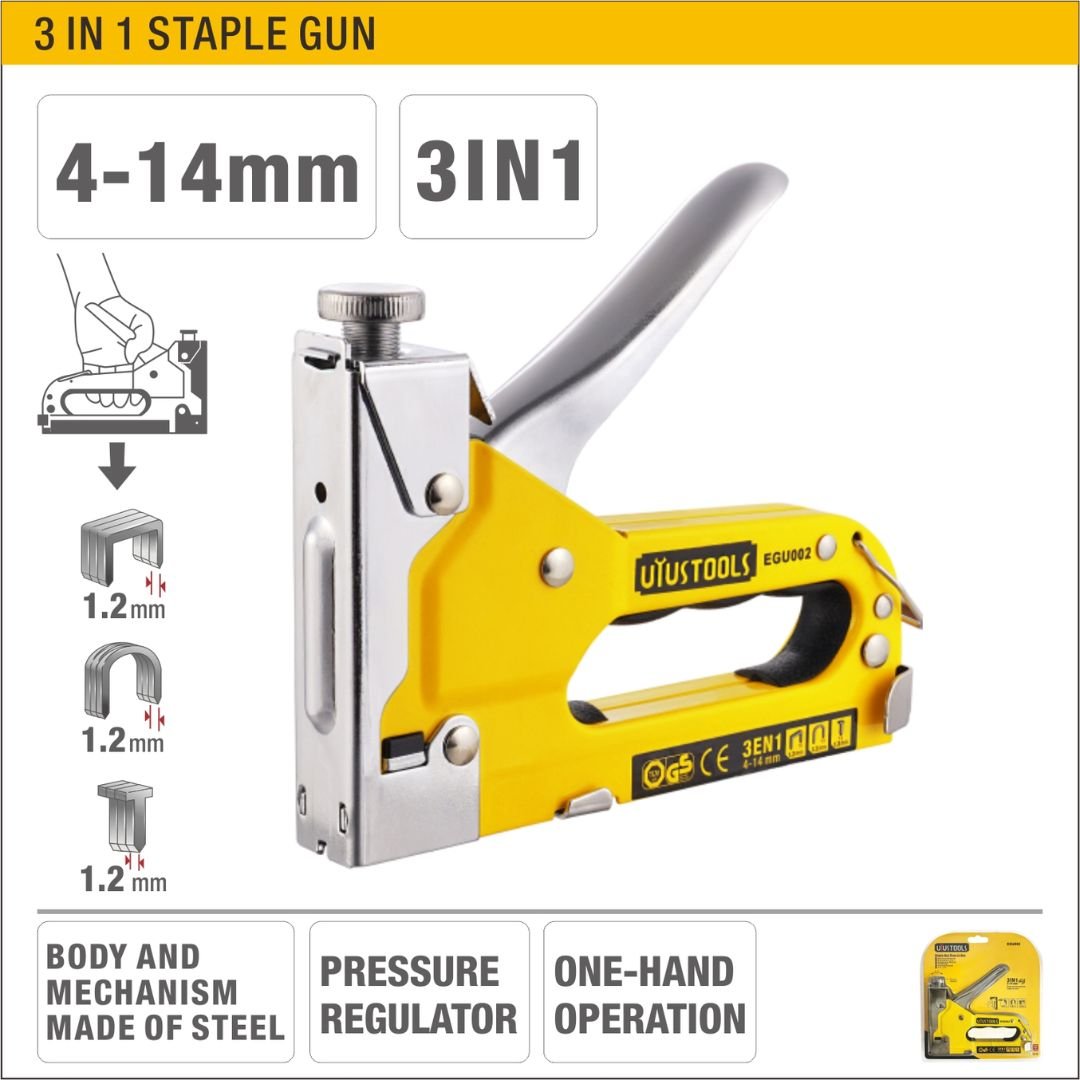 3 in 1 Manual Staple Gun for 4-14mm Staples Model ARL-EGU002