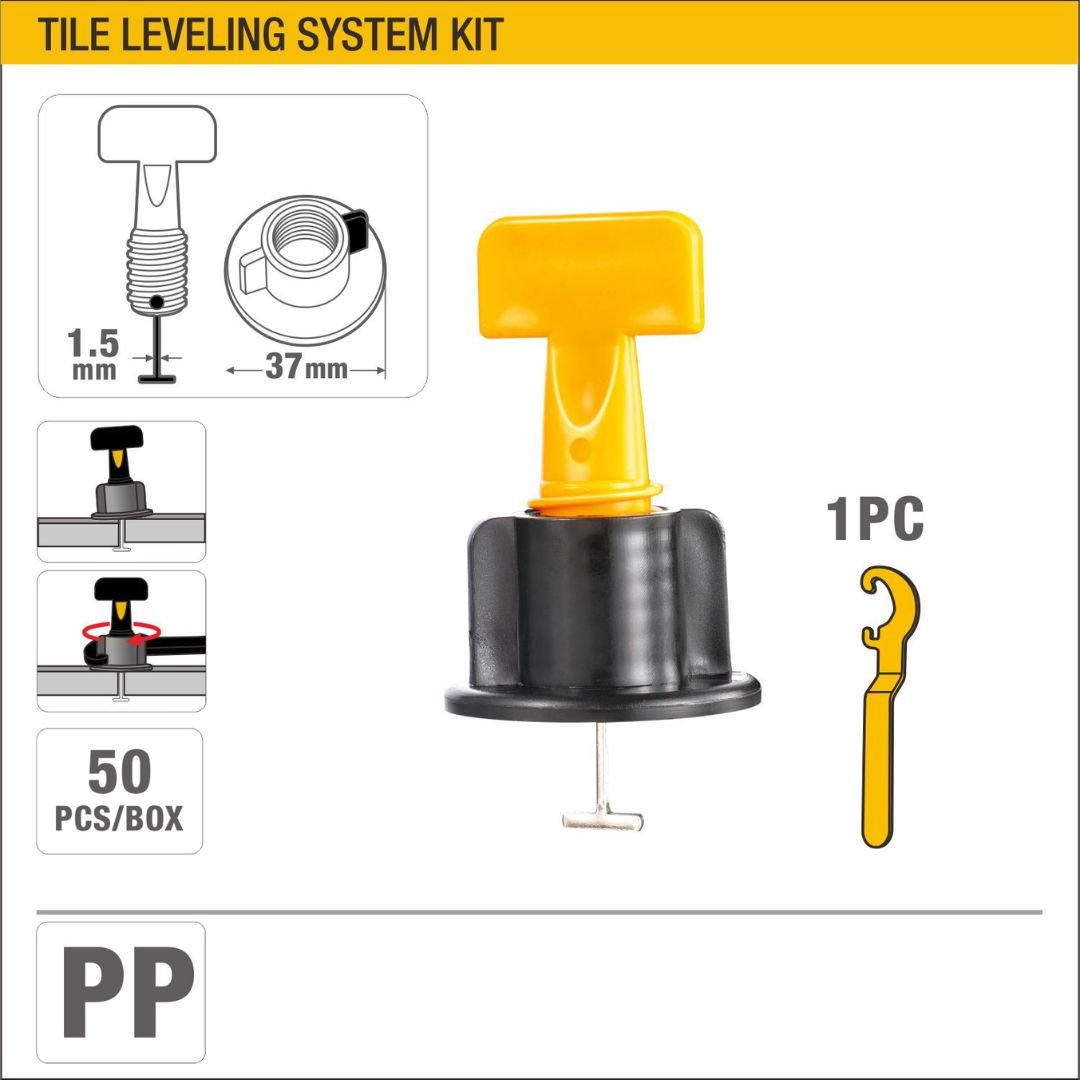 37mm Tile Leveling System Kit (Non-Replaceable Steel T-Pin) Model ARL-NIC37F