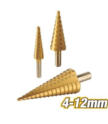 3pcs HSS Titanium Plated Step Drill Bit Set Model ARL-BCE3SU