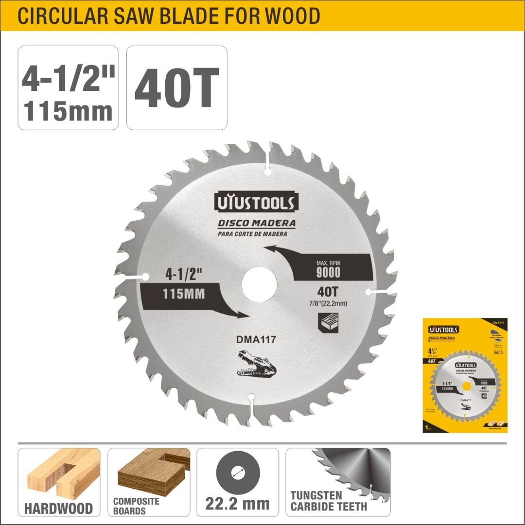 115mm 40T Tungsten Carbide Circular Saw Blade for Wood Model ARL-DMA117