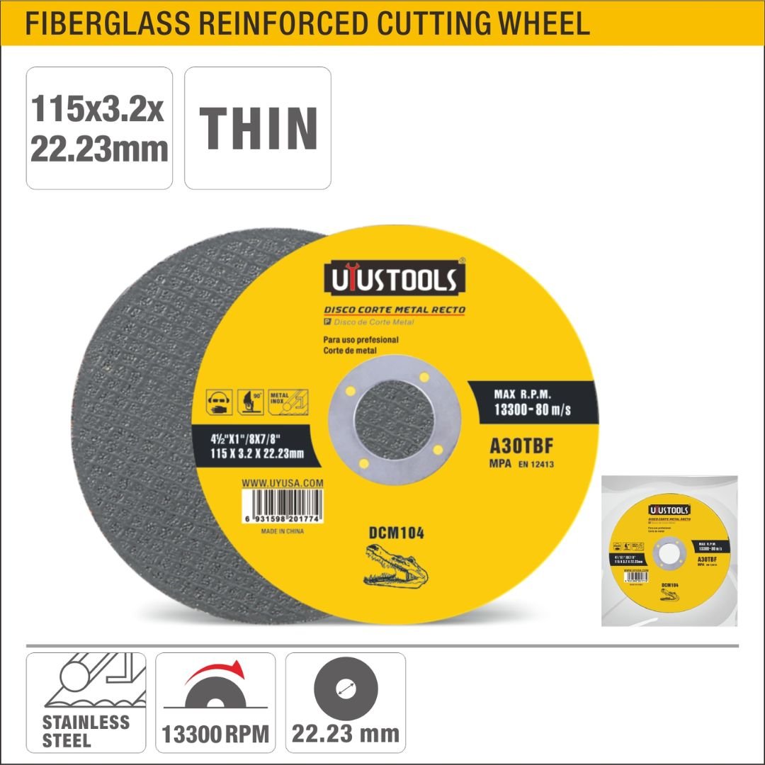 13300RPM Fiberglass Reinforced Metal Cutting Wheel Model ARL-DCM104
