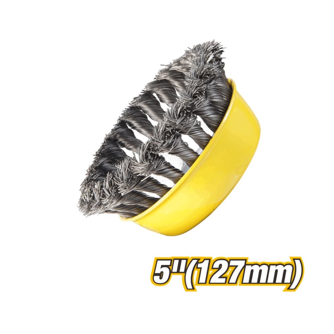 127mm Knotted Wire Cup Brush with 5/8"x11 Thread Model ARL-EBC15B