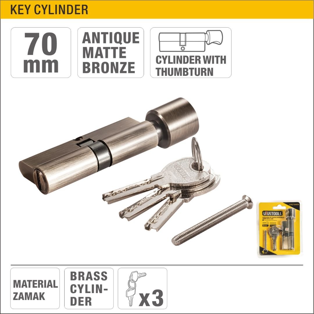 70mm Cylinder with Thumbturn, Antique Matte Bronze Finish Model ARL-CRZ70ABX