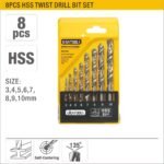 8pcs HSS Twist Drill Bit Set with 135° Split Point Model ARL-BCF08S