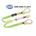 ANSI Z359.13 Certified Green Double Hooks Safety Lanyard Energy Absorber Lanyard ARL-HN31