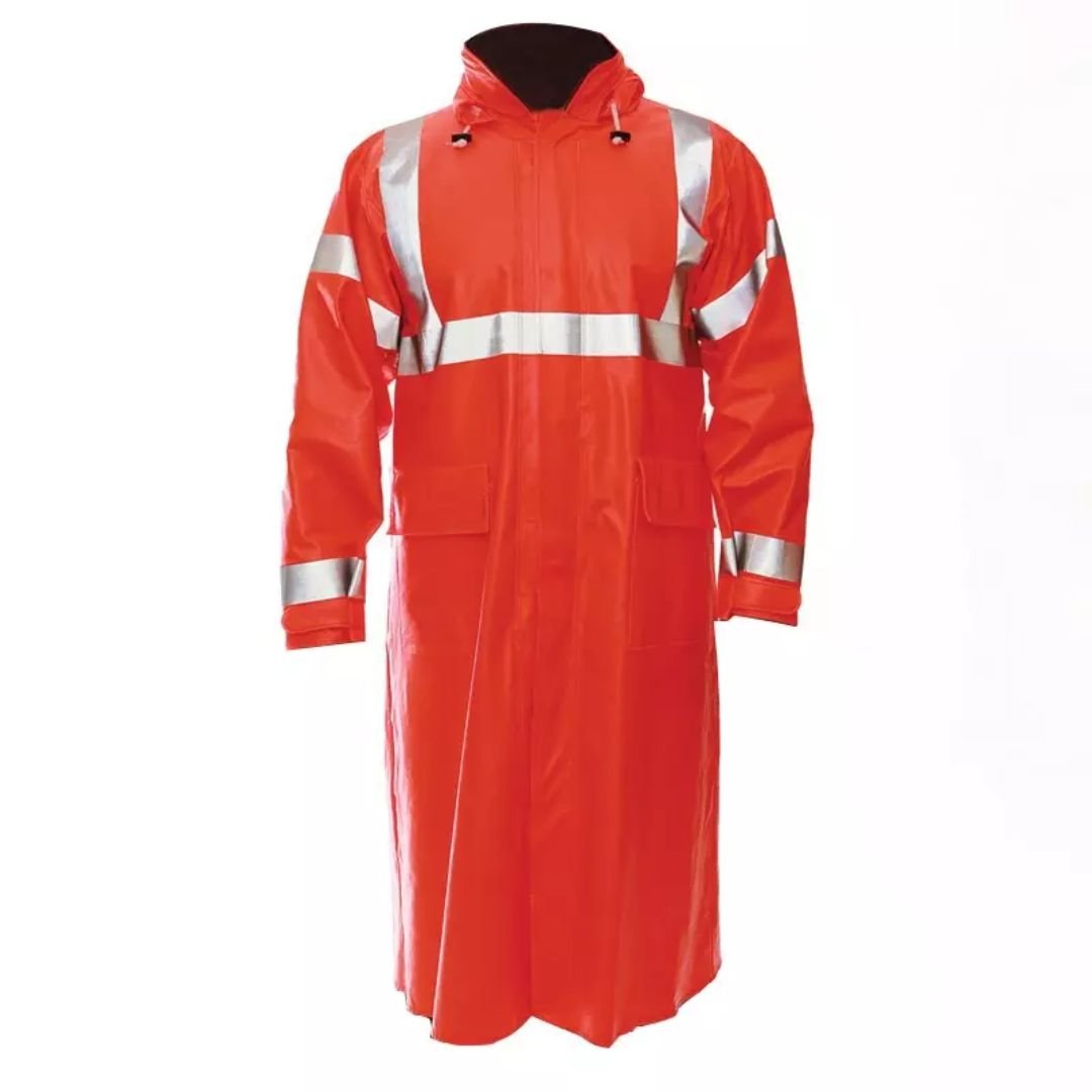 Anti Arc Flame High Visibility Reflective Waterproof PVC Coating Adult Men Raincoats ARL-FRC-001O