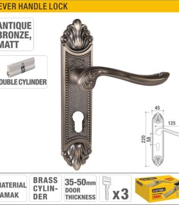Antique Bronze Matt Double Cylinder Lever Handle Lock Model ARL-CH806XAB