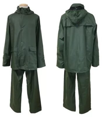 Army Green Waterproof Oil Resistant PU Rain coat for Men ARL-RT17