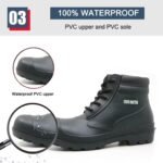 Black Ankle PVC Safety Rain Boots with Steel Toe ARL-BBA