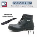 Black Ankle PVC Safety Rain Boots with Steel Toe ARL-BBA