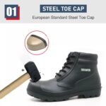 Black Ankle PVC Safety Rain Boots with Steel Toe ARL-BBA
